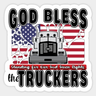 GOD BLESS THE TRUCKERS - FREEDOM CONVOY 2022 - BLACK LETTERS Sticker